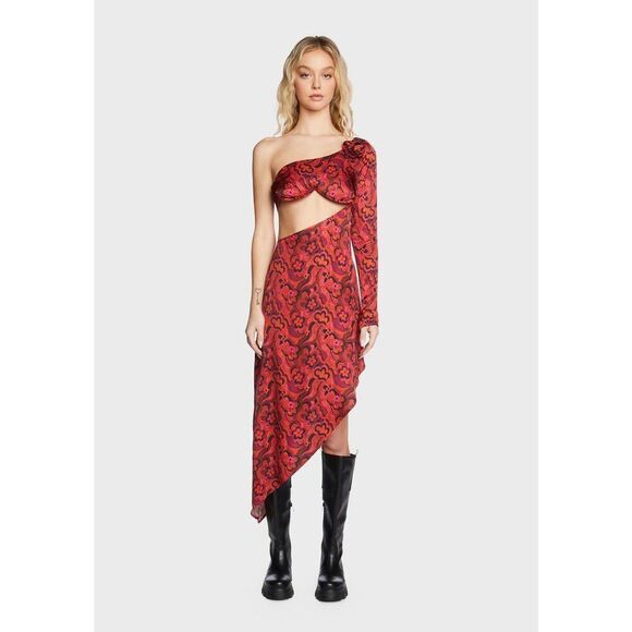 NWT For Love & Lemons Davina High Low Maxi Dress Size Small $250 MSRP - Picture 4 of 14